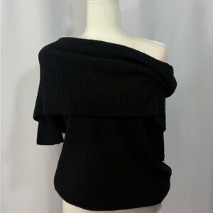 LOFT Black Off-the-Shoulder Sweater